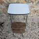 Vintage metal, Formica and wood step stool - 1960s