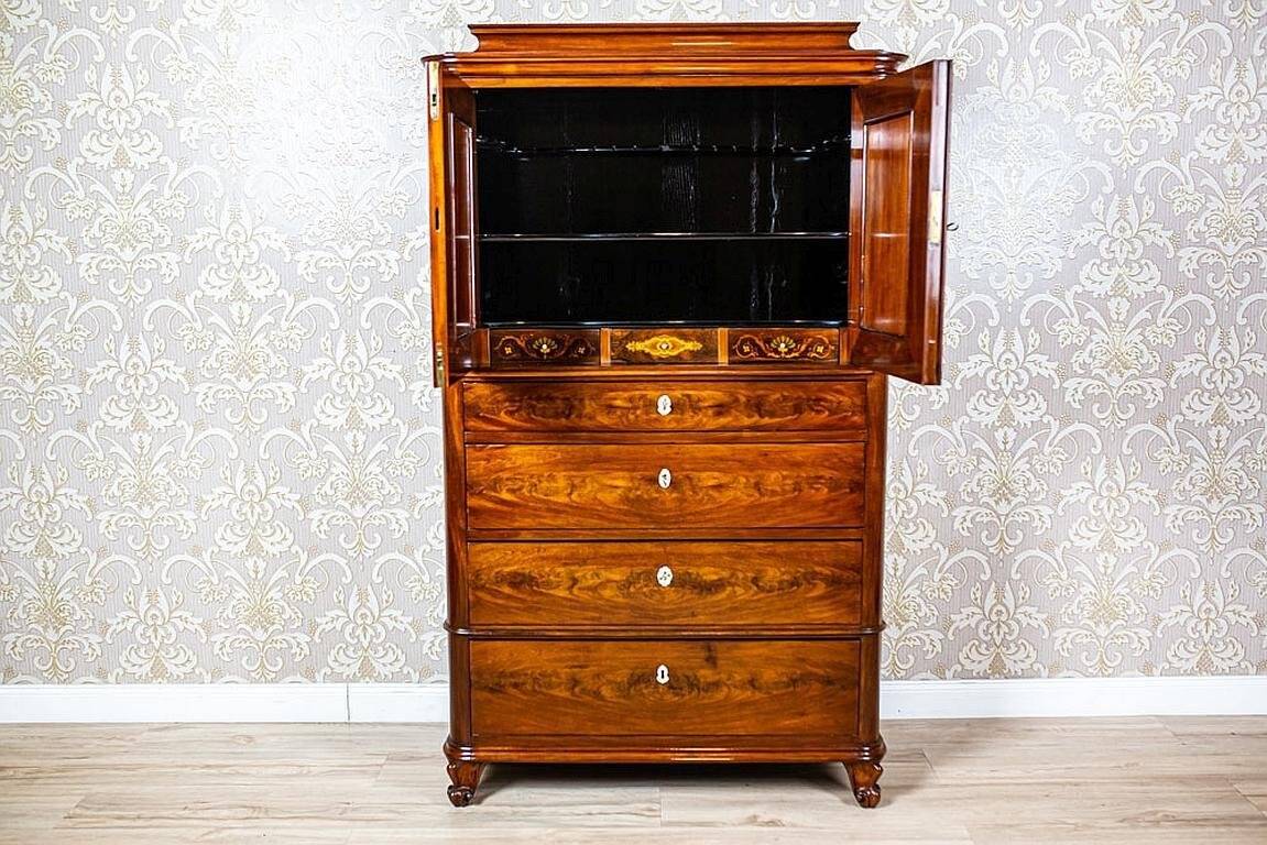 Antique Danish Walnut Cabinet, 1890s