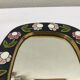 Mirror earthenware flowers and bird of Francis Lembo of the 1970s décor