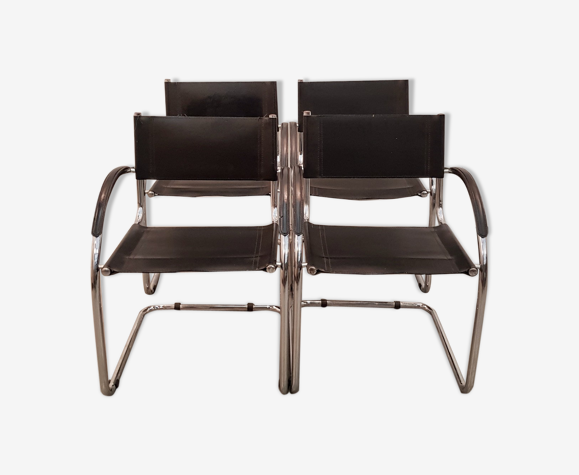 Ensemble de 4 fauteuils noirs