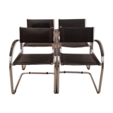 Set of 4 black armchairs