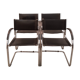 Set of 4 black armchairs
