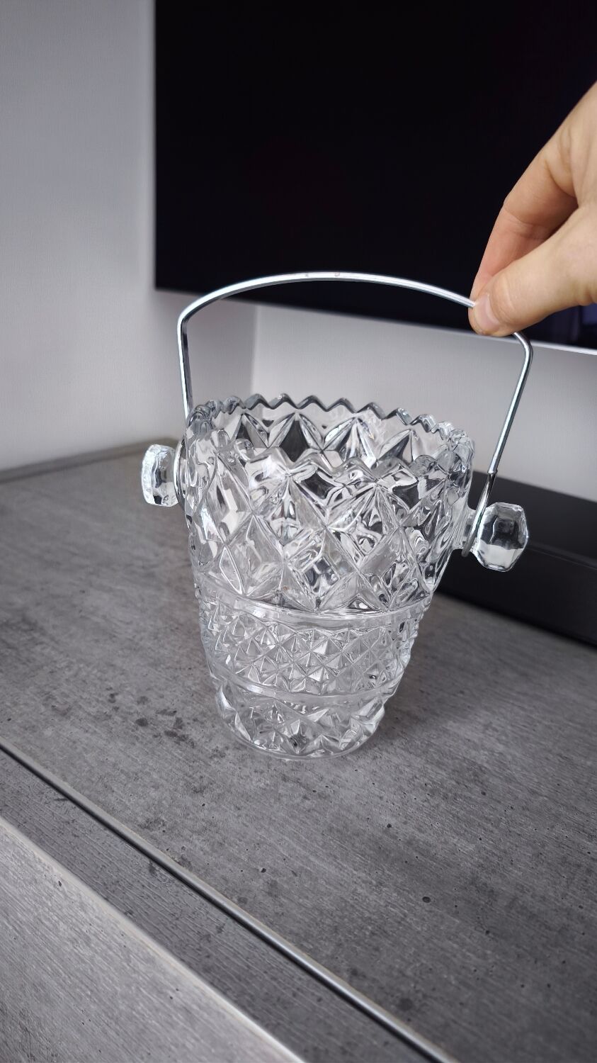 Vintage crystal ice bucket
