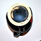 VALLAURIS ceramics Black and red enamelled vase with handle VINTAGE 1950-1960