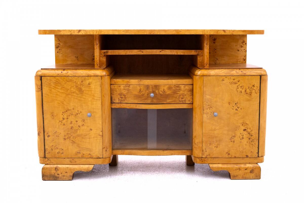 Art Deco chest of drawers, perfect for a TV, Poland, mid-20th century.