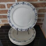 Old "Etruscan" flat plates in opaque porcelain from Gien Terre de Fer