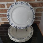 Old "Etruscan" flat plates in opaque porcelain from Gien Terre de Fer