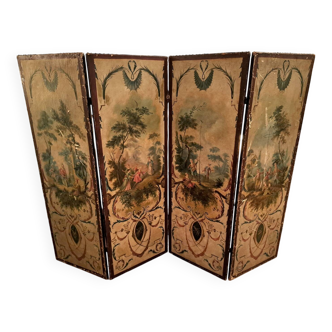 Louis XVI period screen, oil on canvas