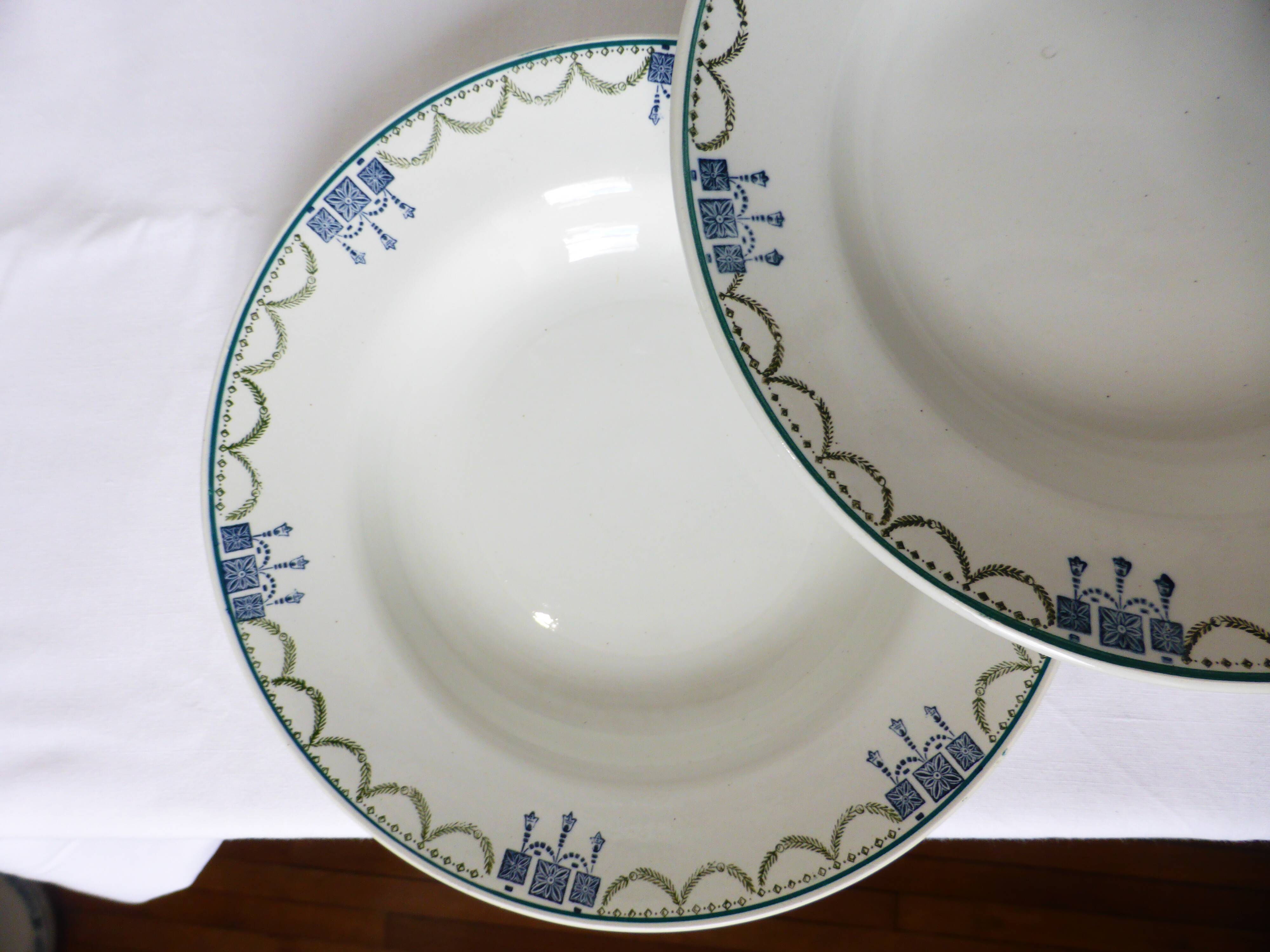 4 vintage deep plates from St Amand 220625