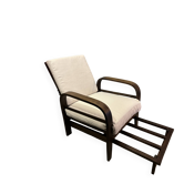 Fauteuil de relaxation multi-positions  des années 30/40 en teck