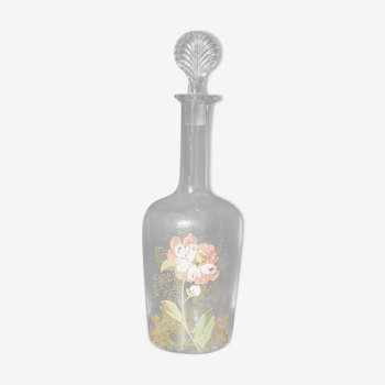 Liquor decanter - floral decoration - art nouveau - legras