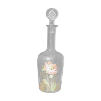 Carafe à liqueur - décor florale - art nouveau - legras