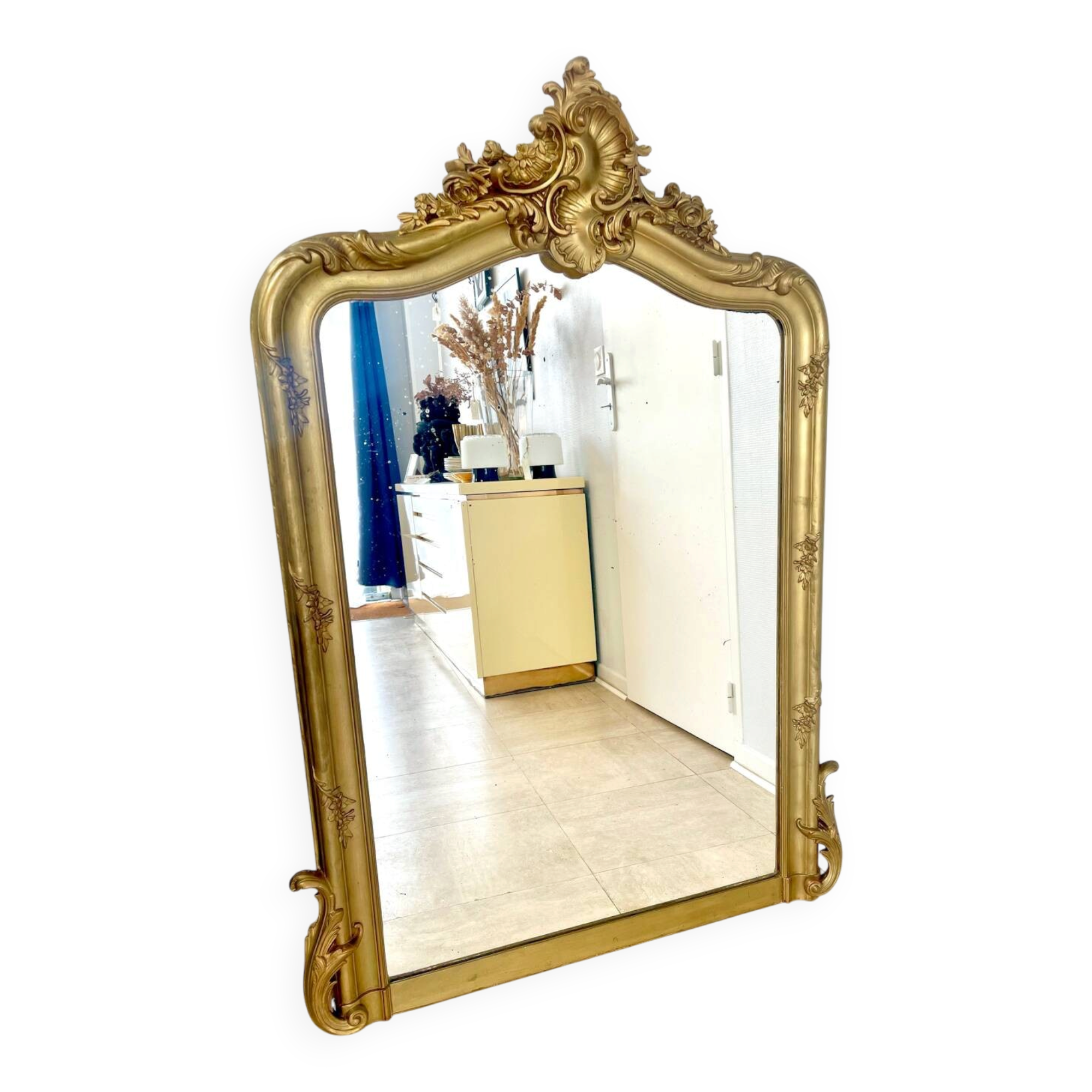 Large gold mirror in Louis XV style - 130 x 90 cm