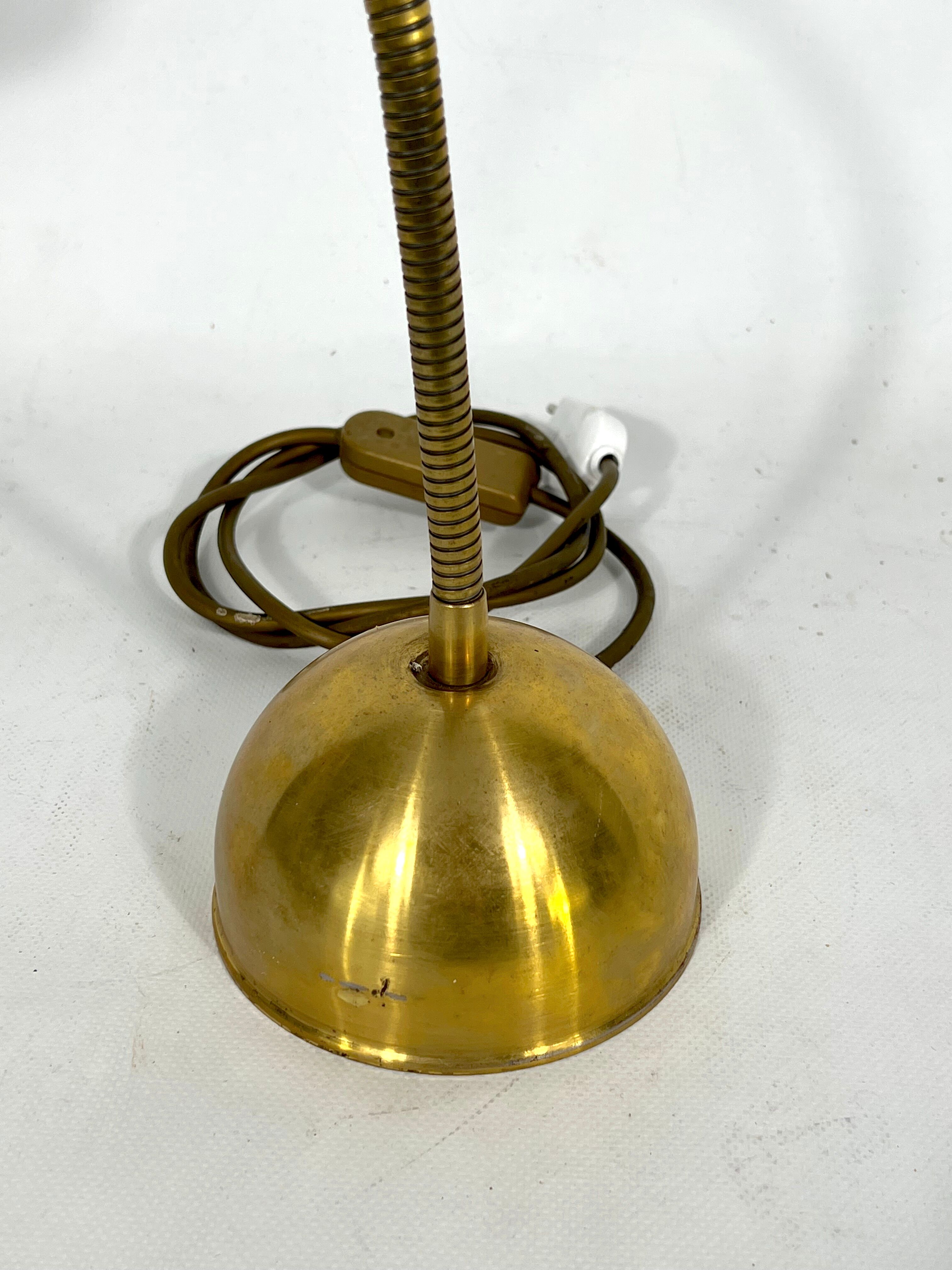 Vintage Italian adjustable brass table lamp from 60s