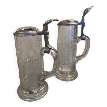 Set of beer pitchers, 19th century