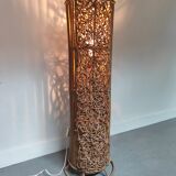 Vintage wicker and bamboo floor lamp