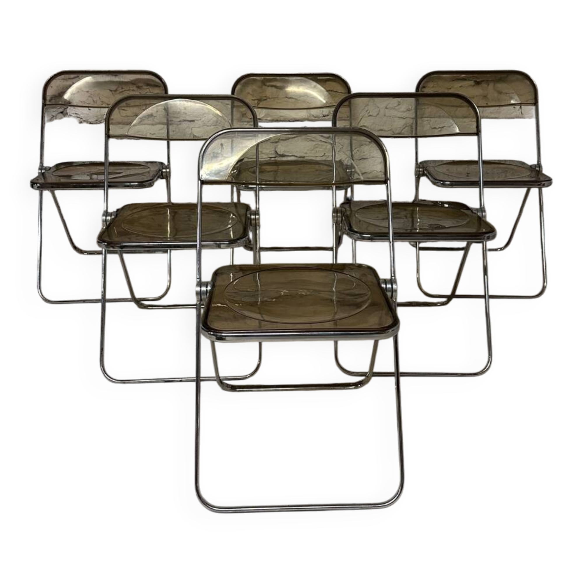 6 Plia chairs by Giancarlo Piretti for Castelli 1970