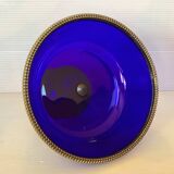 Vide poche bleu cobalt motif perlé