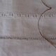 Drap ancien en lin début XXe monogrammé & brodé main