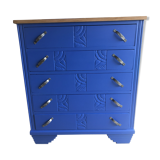 Chest of drawers blue majorelle art deco period