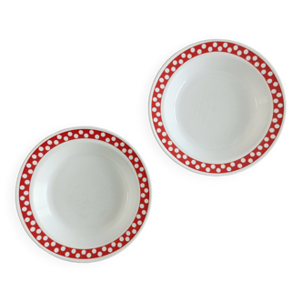 Lot de 2 assiettes creuses Arcopal Polka