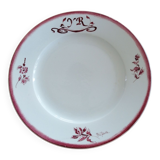 Assiette decorative signée YR