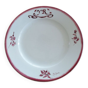 Decorative plate signed YR