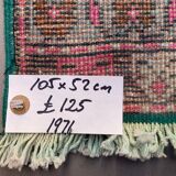 Small Vintage Turkish Rug 105x52 cm, Short Runner, Tribal, Shabby Chic