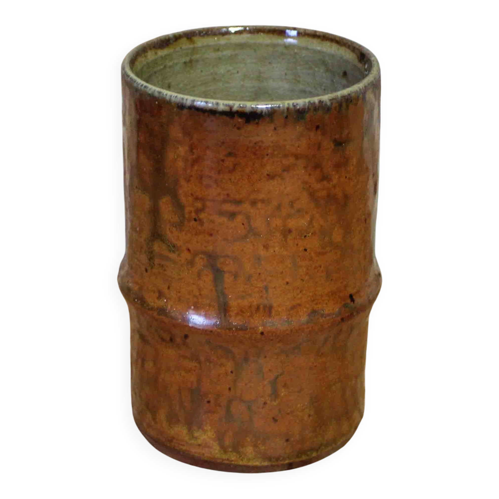 Glazed stoneware cylinder vase by Robert Héraud