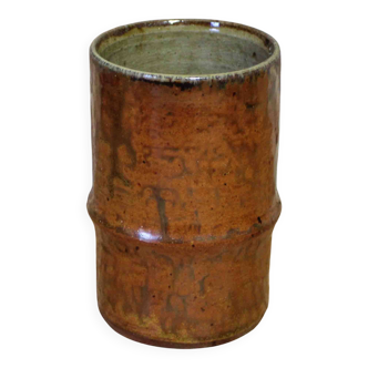 Glazed stoneware cylinder vase by Robert Héraud