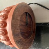 Vintage glass and metal lamp base