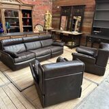 80s leather living room set