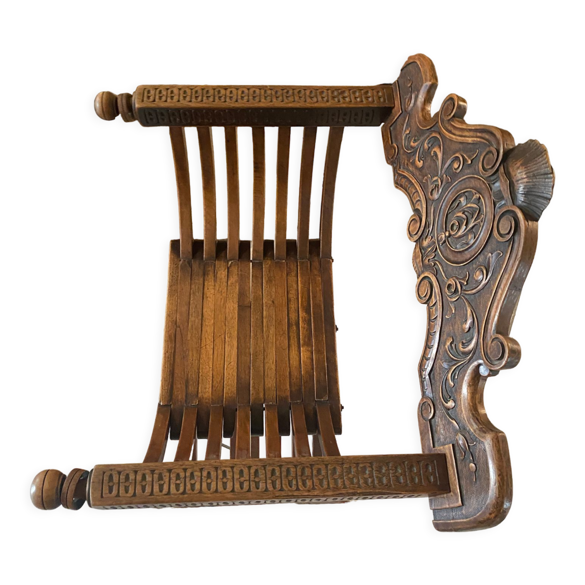 Wooden curule armchair 1880