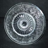 Old BACCARAT mustard maker in crystal molded with sandblasted arabesques