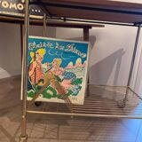 Vintage vinyl storage table trolley