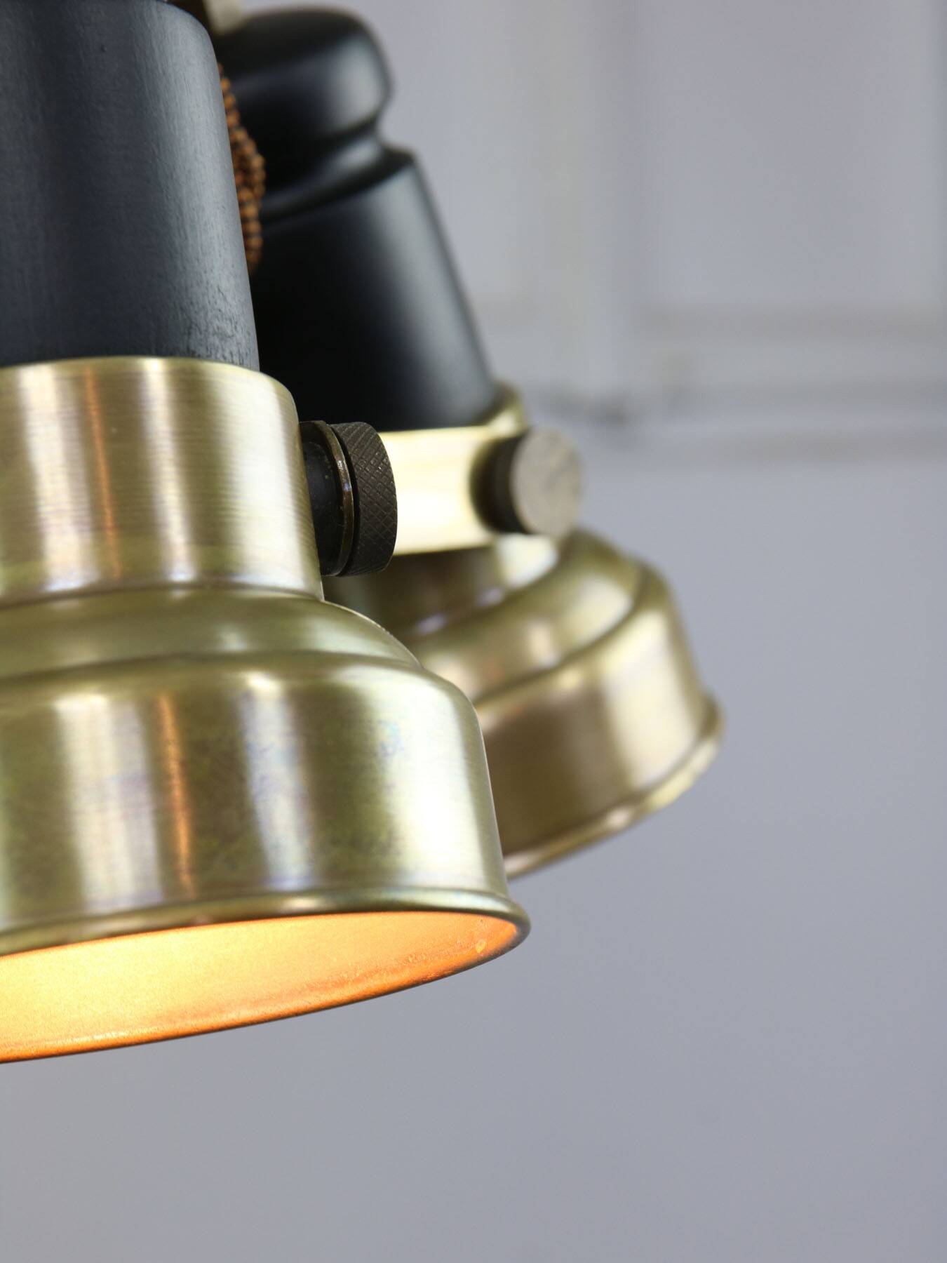 Vintage Italian Brass Reflector Chandelier, 70s