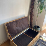 Banc pouf coffre en cuir patchwork  De Sède