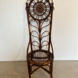Chaise rotin fleur