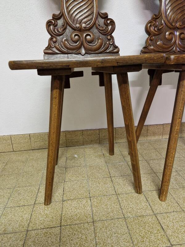 Old pair of Alsatian chairs - 19th century