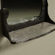 Lothar Klute sculptural bronze wall mirror with glass shelf 1990s