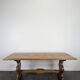 Grande table de ferme en pin à piètement en lyre