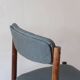 6 Scandinavian chairs in rosewood, with green-grey seats.