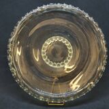 Coupe plate plat verre soufflé moulé coloré jaune miel Pierre D’Avesn Art Déco