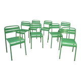 Stackable metal garden chairs