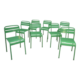 Stackable metal garden chairs