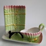 Double asparagus dish, slush sauce boat