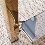 Side table gilded metal and smoked glass