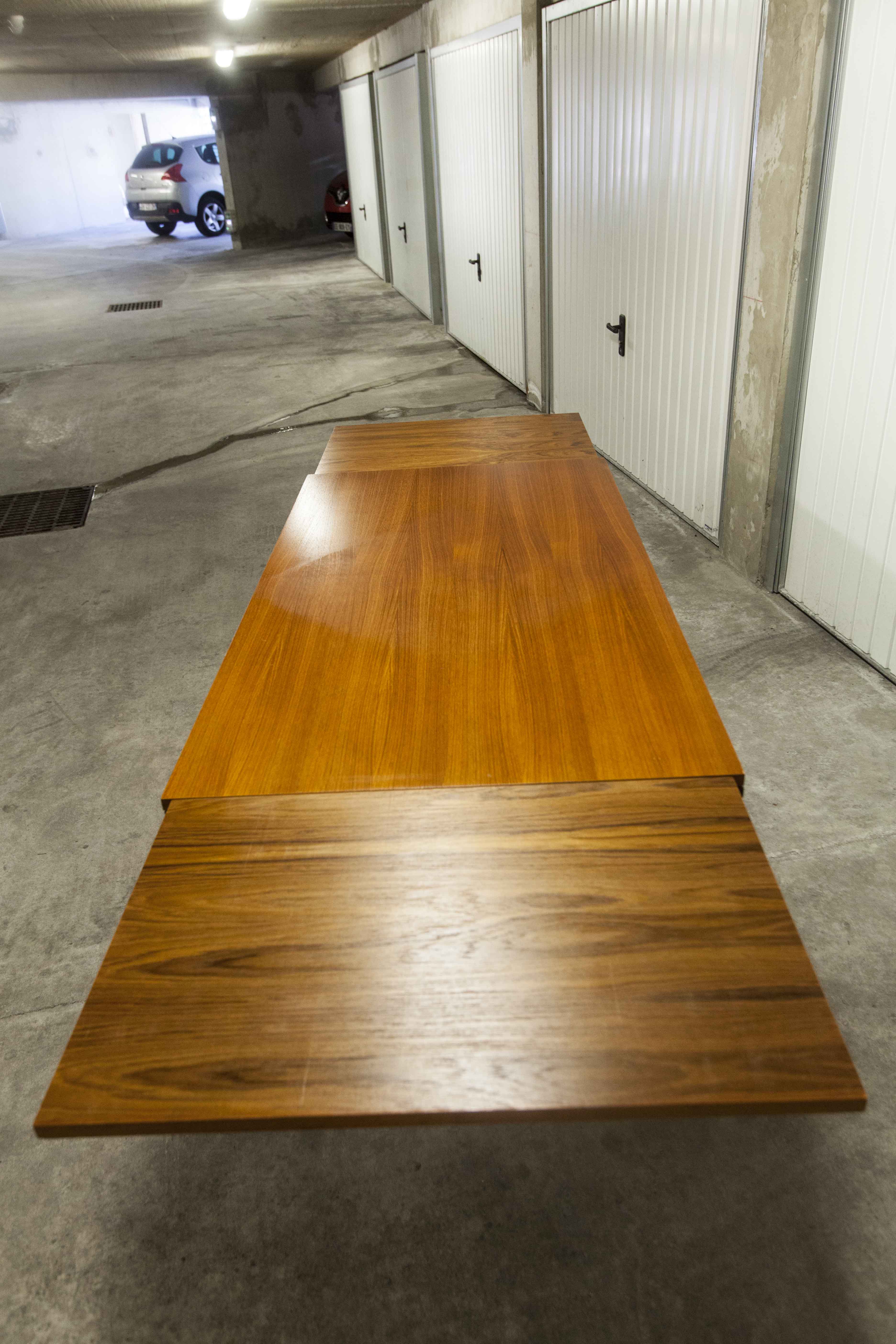 60's rectangular Scandinavian table with extension cords