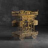 Antique cast iron serving trolley, France, early 20th century