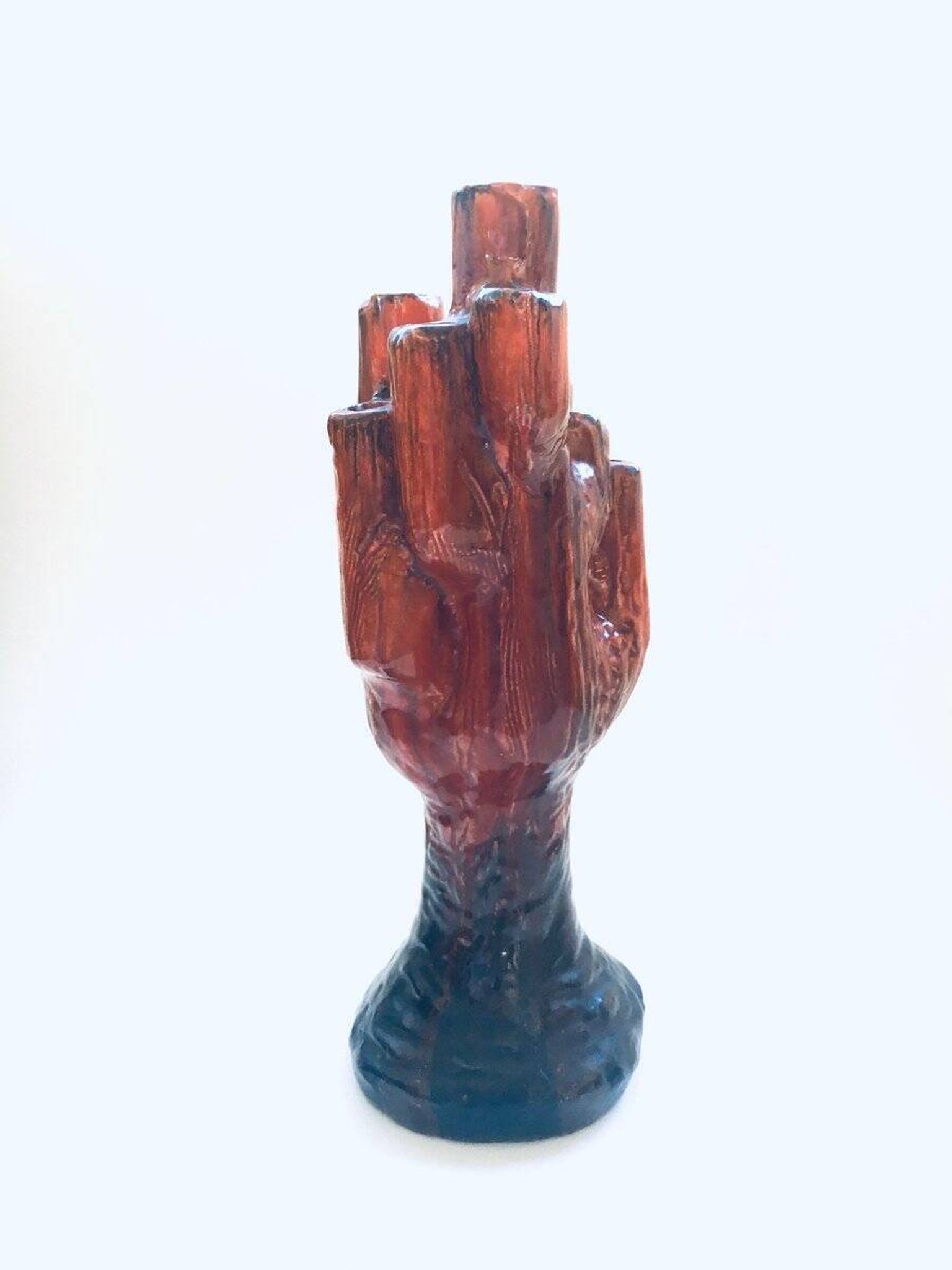 Mid-Century Cactus-Shaped Ceramic Candleholder, 1960s